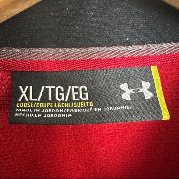 Under Armour Sweater Pullover Mens Size XL 1/4 Zip Storm Red Maroon Burgundy - Picture 7 of 15